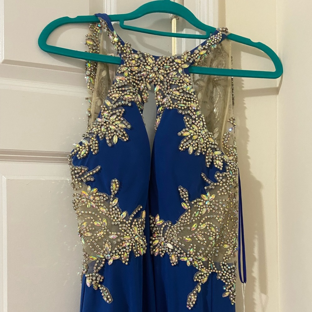 Royal prom dress rhinestone